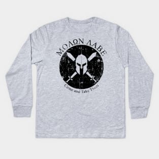 SPARTAN WARRIOR COME AND TAKE THEM Kids Long Sleeve T-Shirt